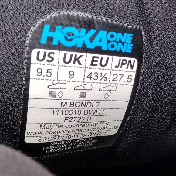 Hoka One One Bondi 7 Men's Training Running Athletic Shoes Sz 9.5 - Picture 11 of 15